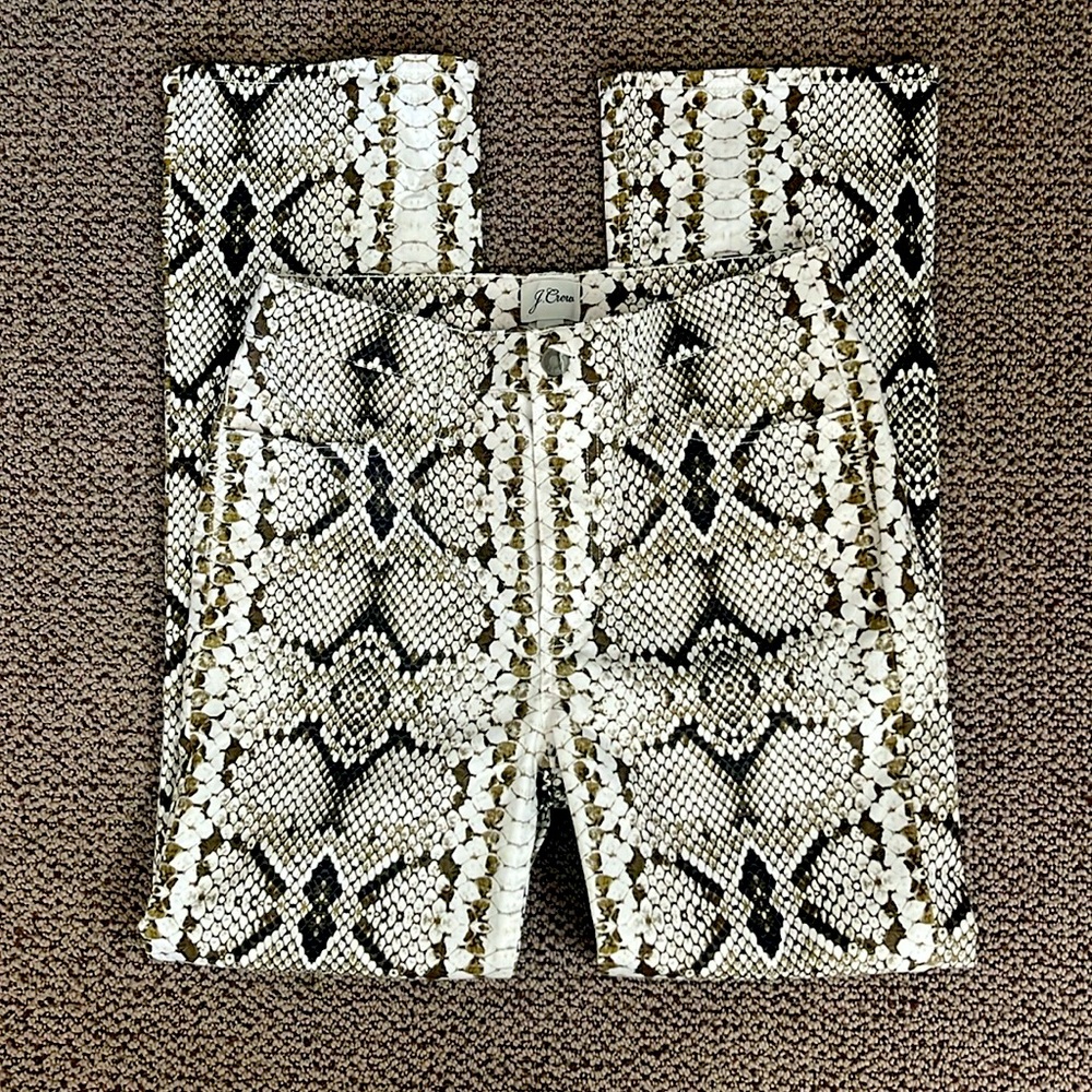 J. Crew green snake skin pant - Picture 3 of 9